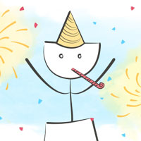 Человек радуется